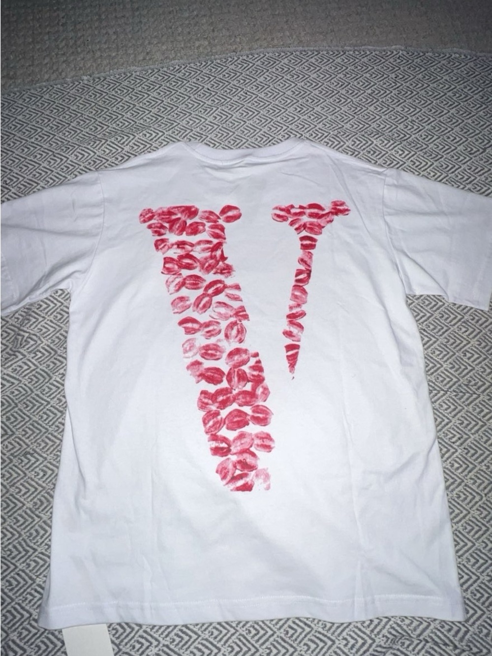 VLONE White Tee with Pink Logo Text